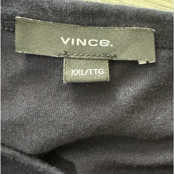 Vince T Shirt Sz XXL Mens Navy Blue Cotton Crew Neck Made In USA Short Sleeve - Picture 5 of 8